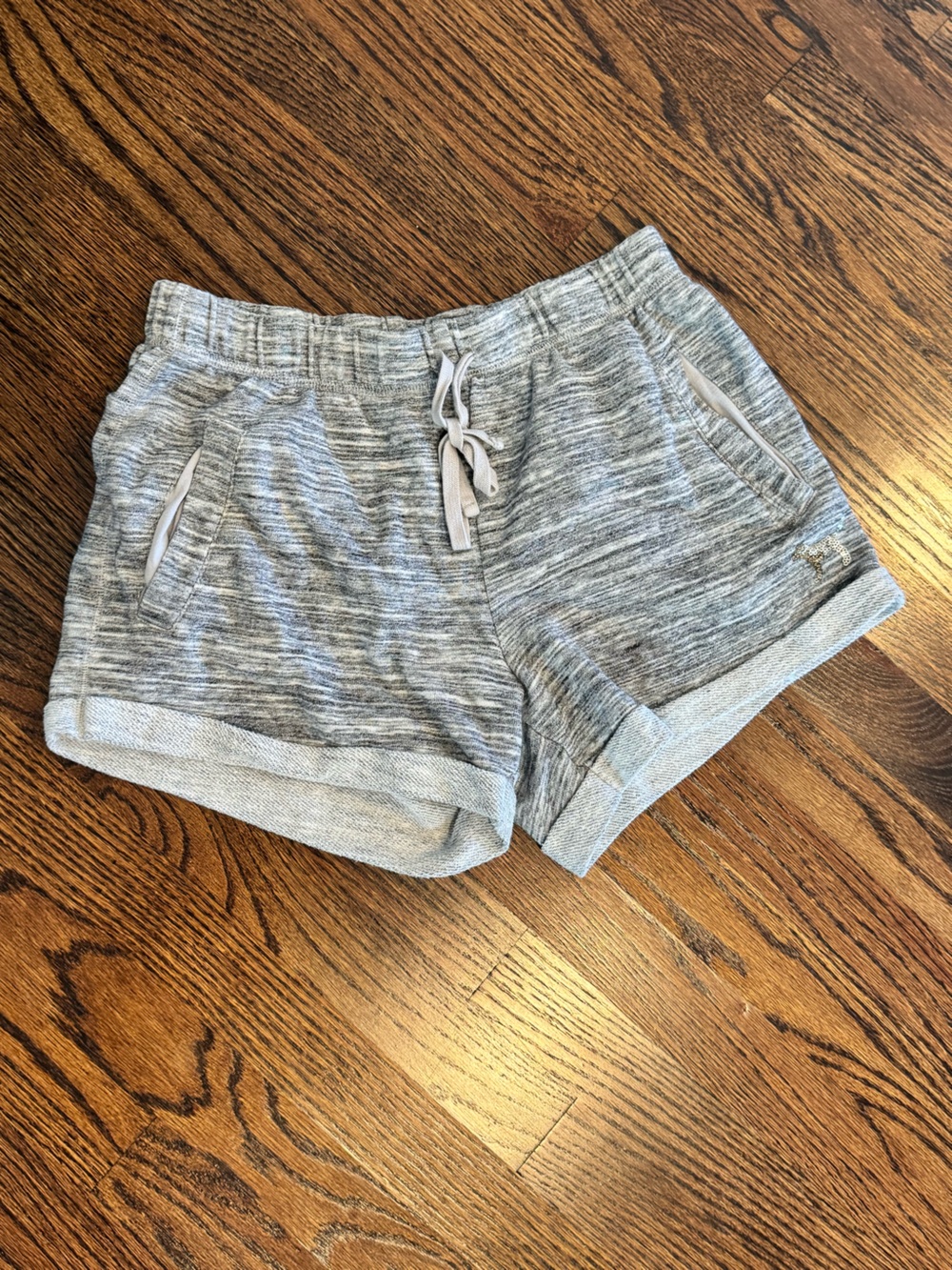 Victoria's Secret PINK Light Gray Heather Athletic Drawstring Shorts size medium